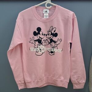 Walt Disney World Pink Valentine Crew Neck Sweatshirt - Mickey & Minnie - Size S